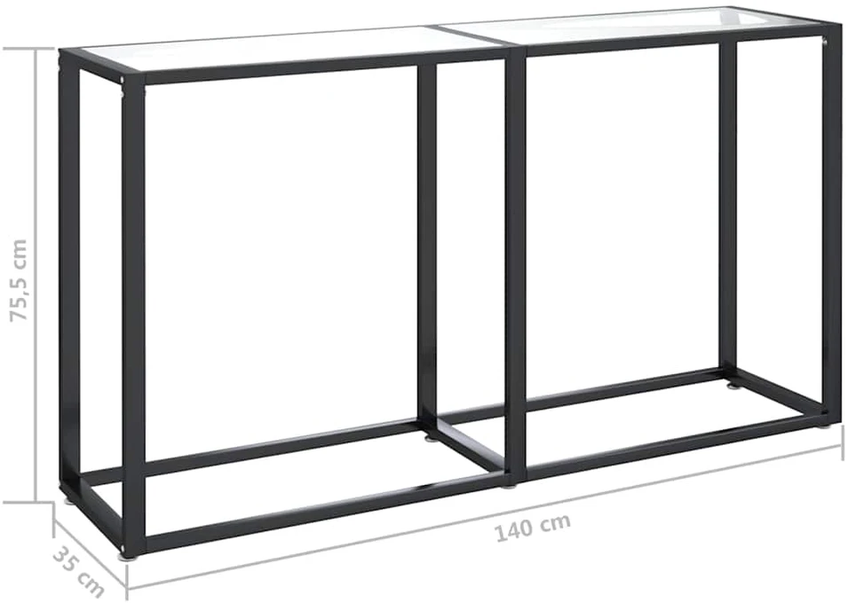 Konsolinis staliukas, skaidrus, 140x35x75,5cm, stiklas