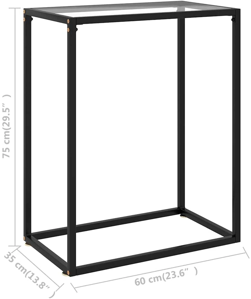 Konsolinis staliukas, skaidrus, 60x35x75cm, grūdintas stiklas