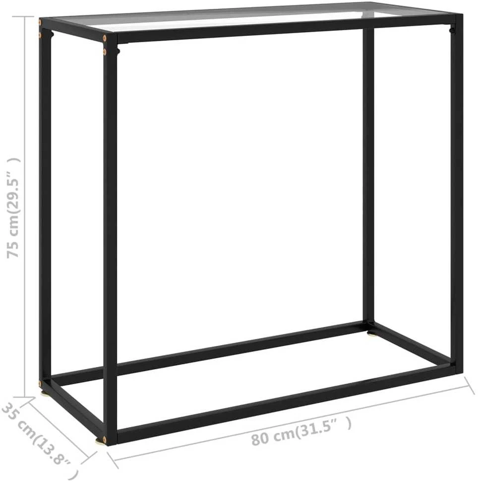 Konsolinis staliukas, skaidrus, 80x35x75cm, grūdintas stiklas