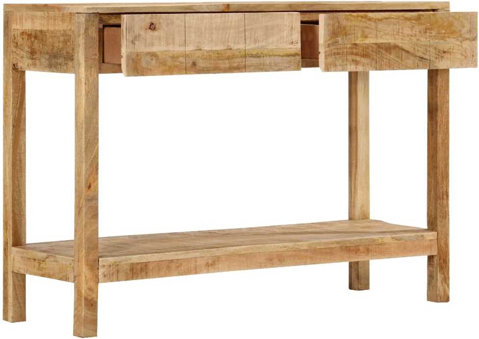 Konsolinis staliukas su 2 stalčiais, 110x35x75cm, mango masyvas