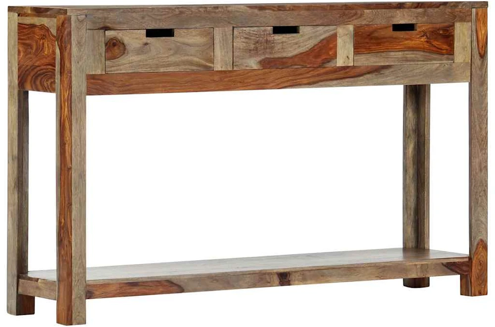 Konsolinis staliukas su 3 stalčiais, 120x30x75cm, rausv. dalb.
