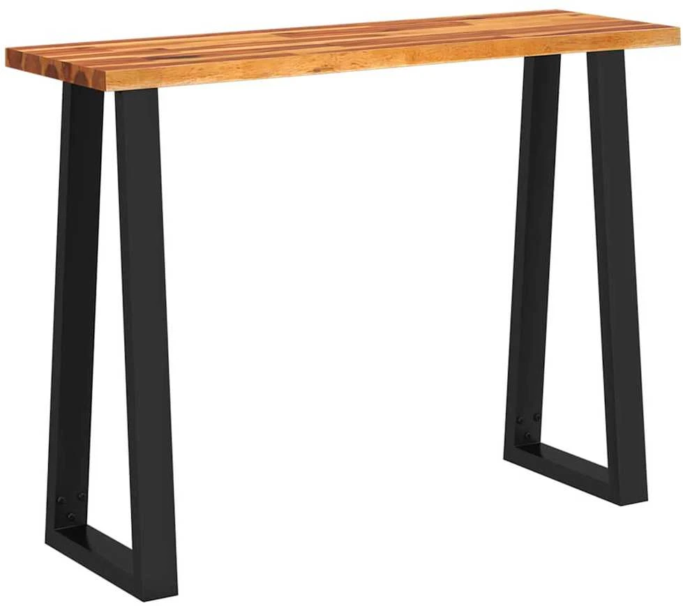 Konsolinis staliukas su gyvu kraštu, 110x35x80cm, akacija