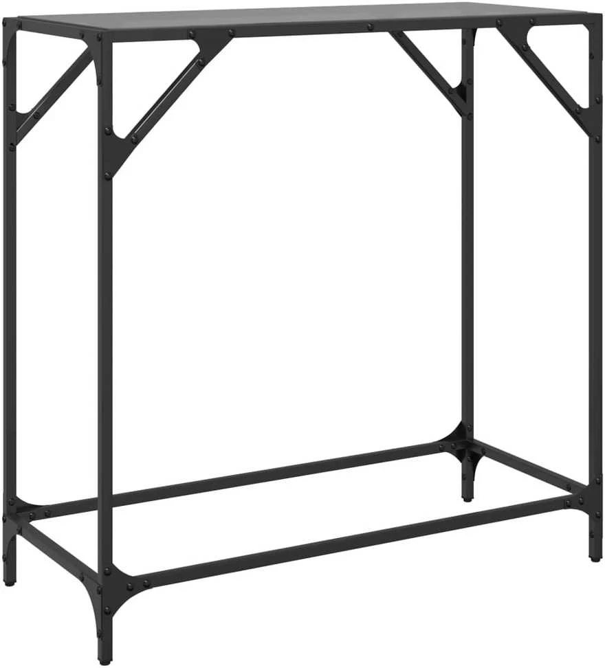 Konsolinis staliukas su juodu stalviršiu, 80x35x81cm, plienas