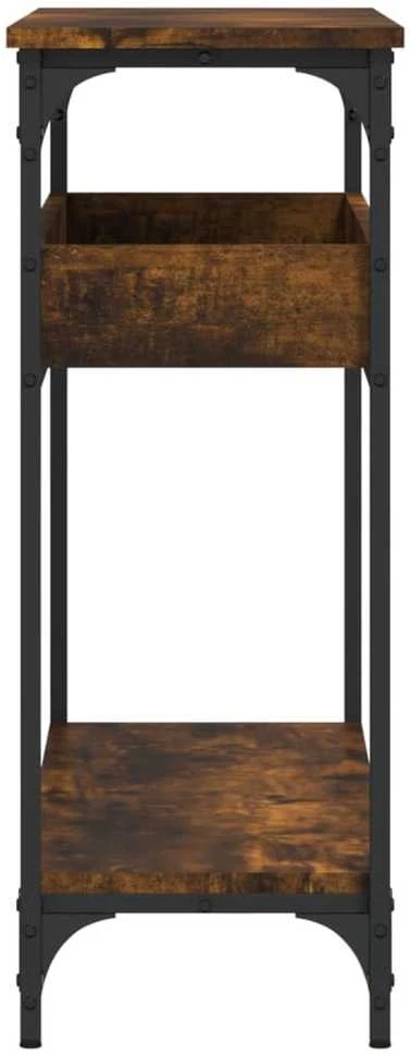Konsolinis staliukas su lentyna, dūminis, 100x29x75cm, mediena
