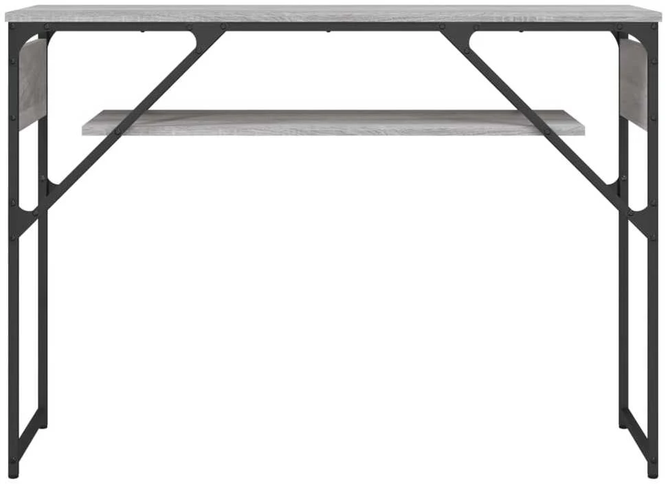Konsolinis staliukas su lentyna, pilkas, 105x30x75cm, mediena