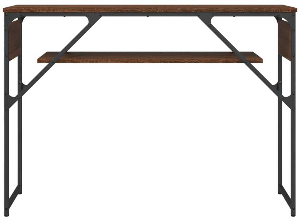 Konsolinis staliukas su lentyna, rudas, 105x30x75cm, mediena