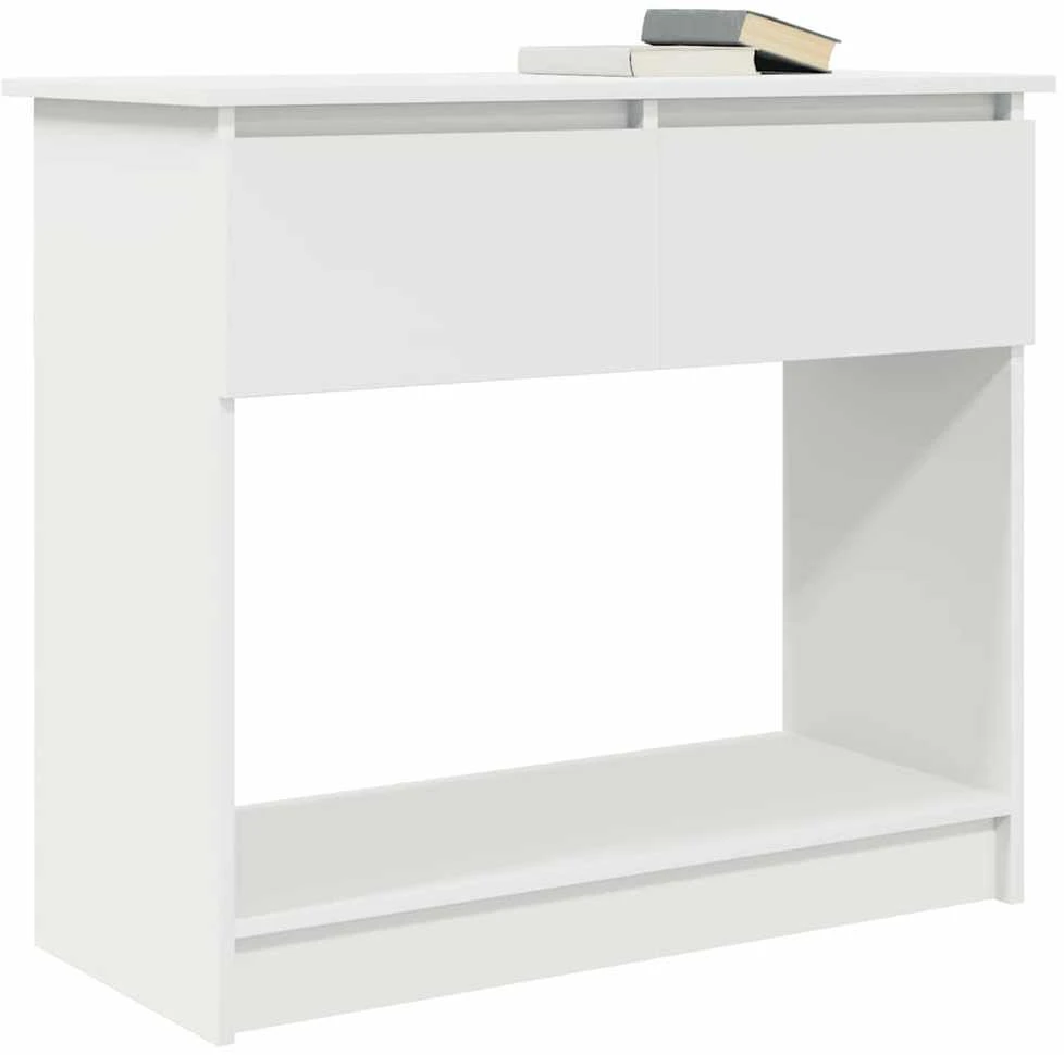 konsolinis staliukas su stalčiais, baltas, 85,5x38,5x74,5 cm