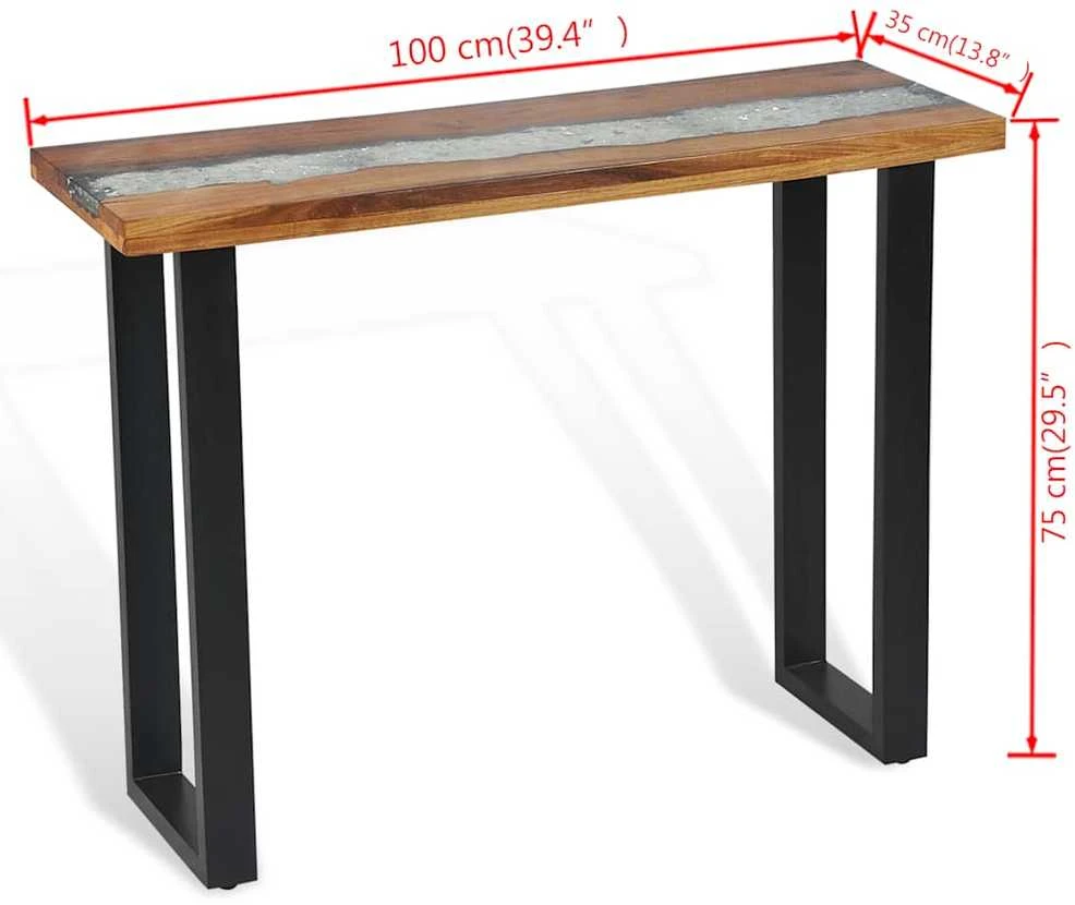 Konsolinis staliukas, tikmedis, 100x35x75 cm