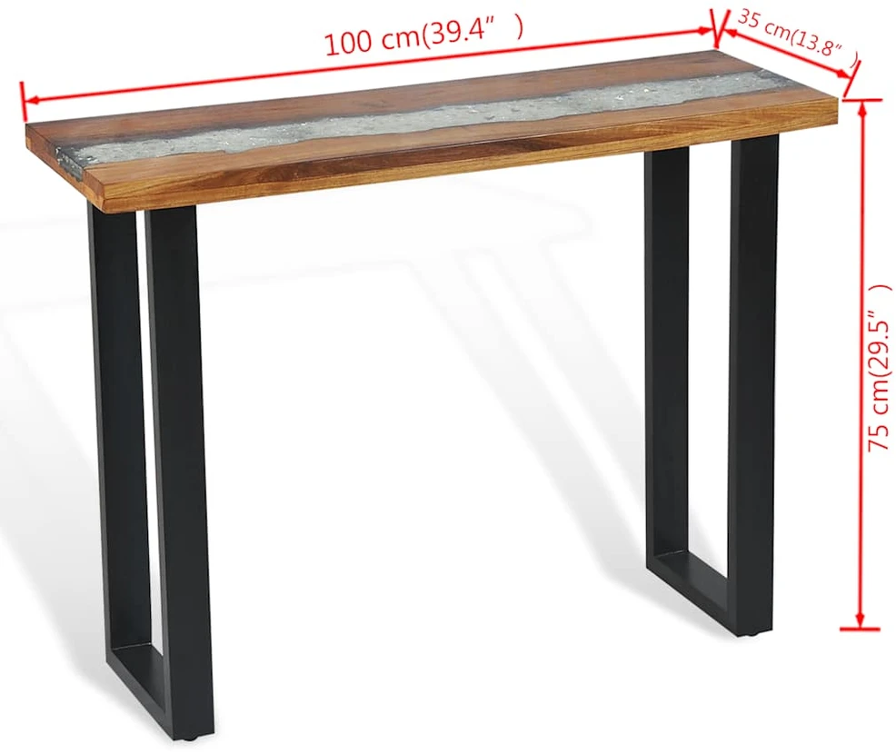Konsolinis staliukas, tikmedis, 100x35x75 cm