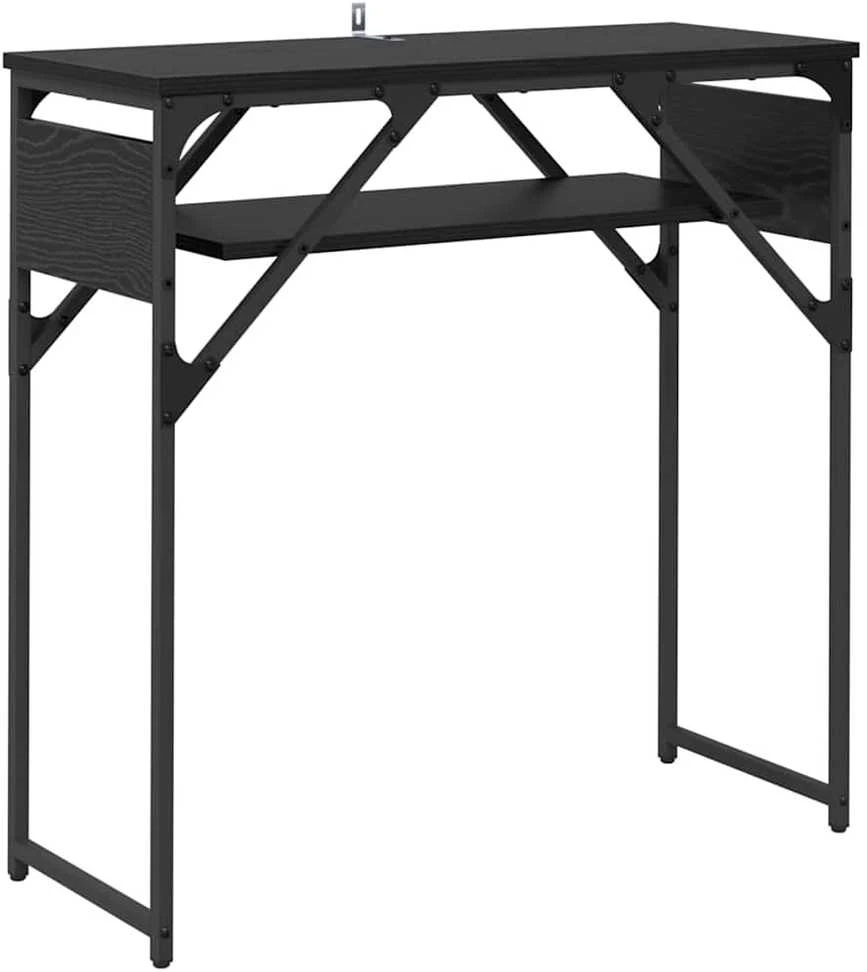 KonsolinisStaliukas Juodas ąžuolas Apdirbta mediena 75x30x75cm