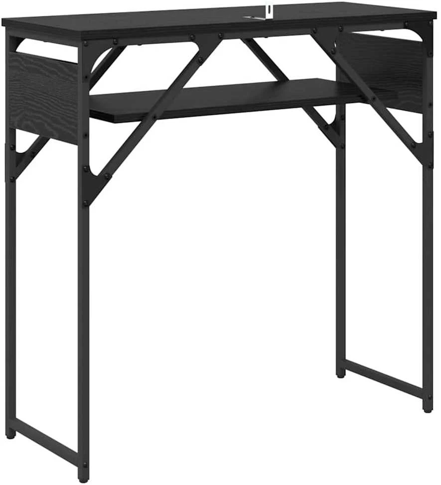 KonsolinisStaliukas Juodas ąžuolas Apdirbta mediena 75x30x75cm