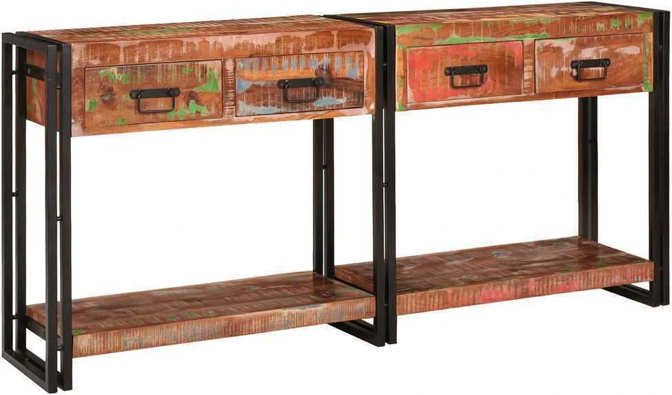 Konsoliniai staliukai 2 vnt. Įvairiaspalvis 161 x 33 x 75 cm