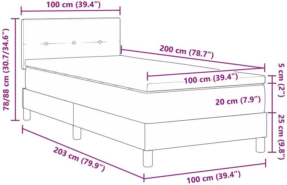 Kiemas lova su galvūgalio Juodas 100 x 200 cm audinys