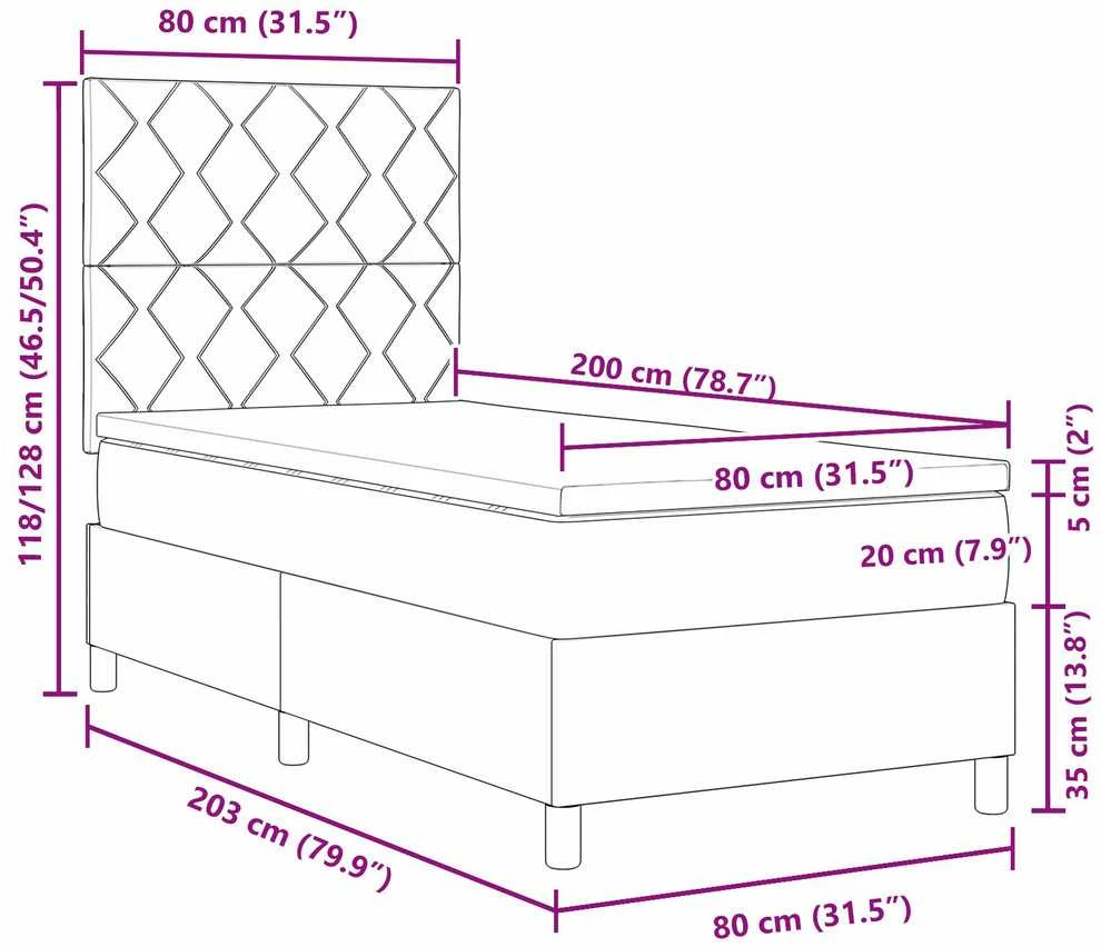 Kiemas lova su galvūgalio Tortora 80 x 200 cm audinys