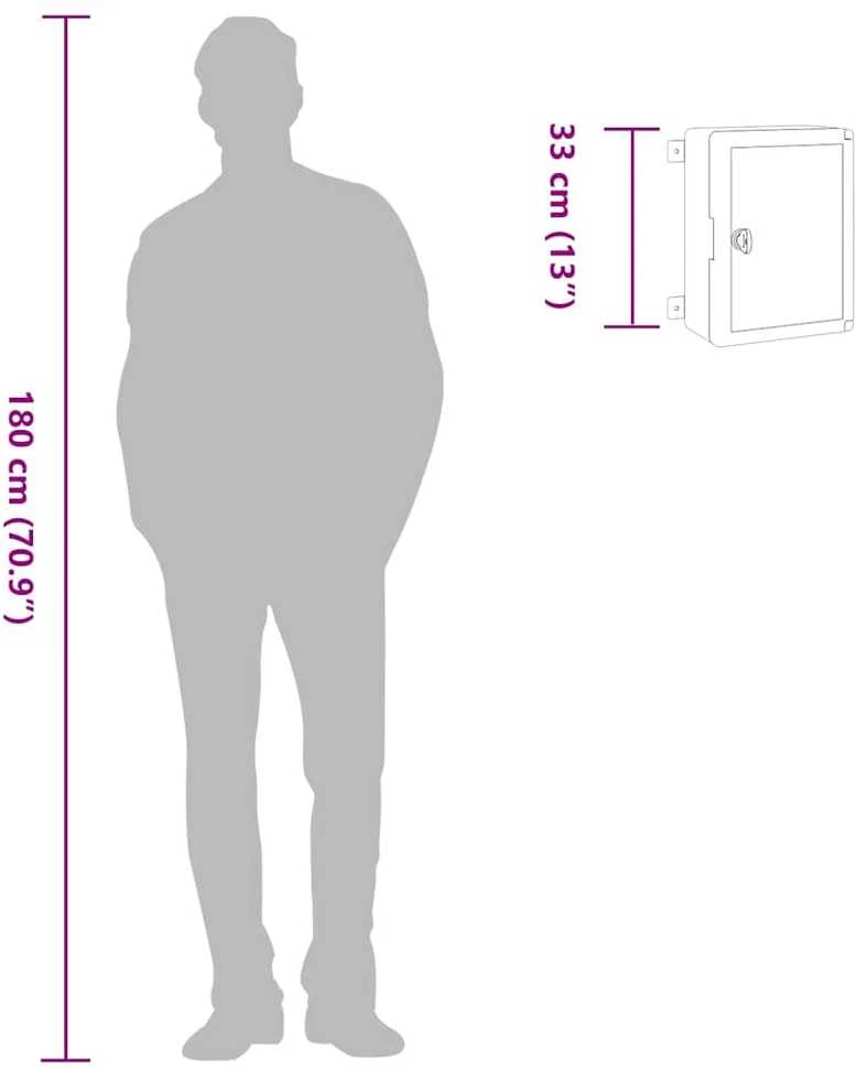 Control Cabinet Pilka 32 x 13 x 33 cm ABS plastikas