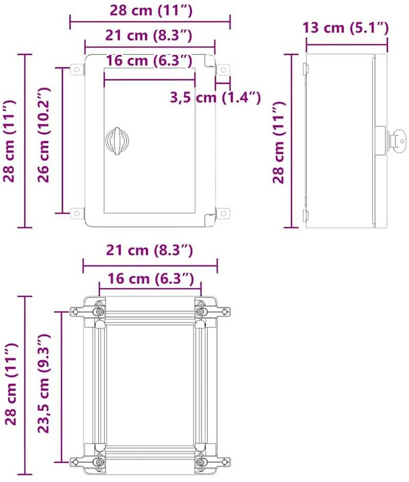 Control Cabinet Pilka 28 x 13 x 28 cm ABS plastikas
