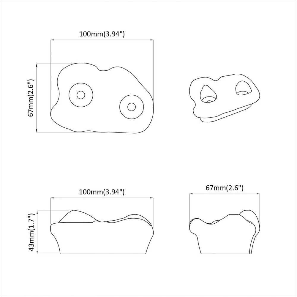 Kopimo rankena 2 vnt. Žalia 100 x 67 x 43 mm PP