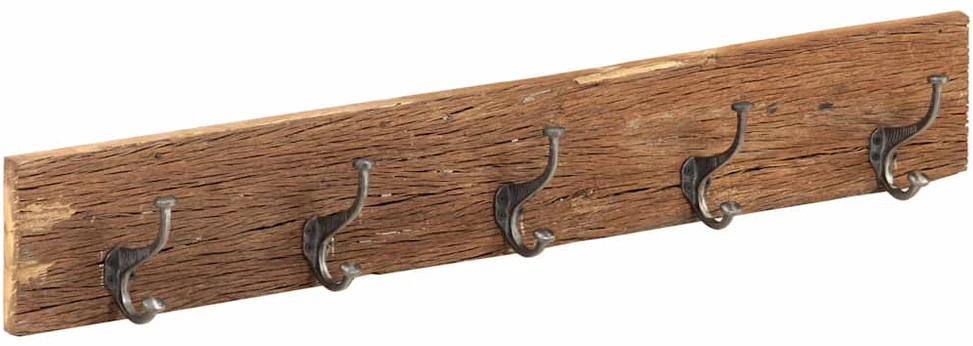 Koridoriaus kabykla su 5 kabliukais, 100x2,5x15cm, mediena