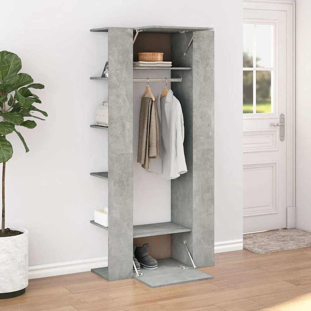 Koridoriaus spintelė, betono pilka, 97,5x37x99cm, mediena