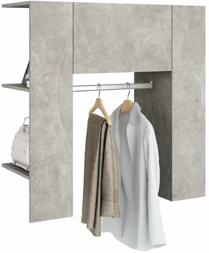 Koridoriaus spintelė, betono pilka, 97,5x37x99cm, mediena
