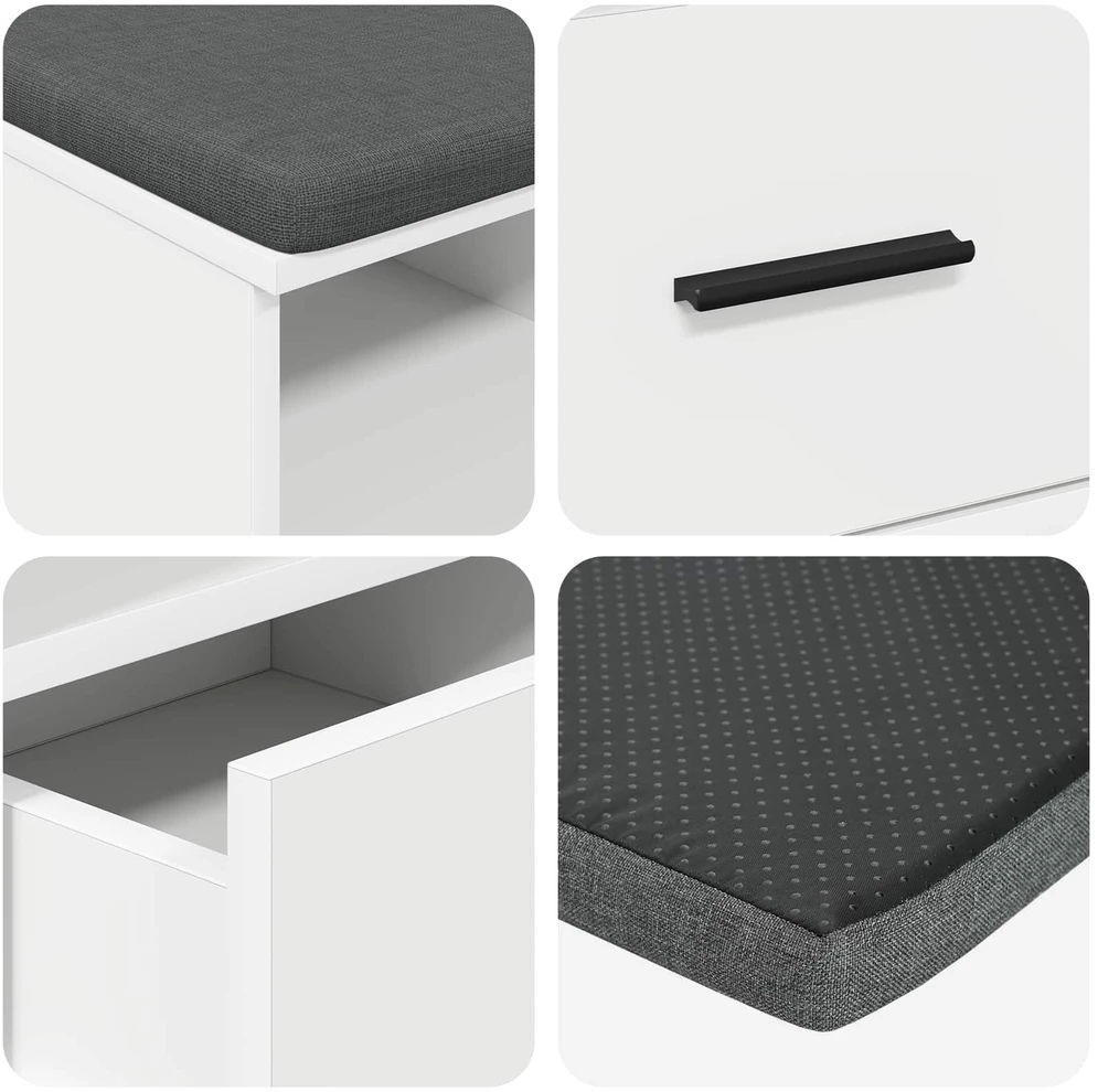 Koridoriaus suolas Baltas 80 x 38 x 46 cm
