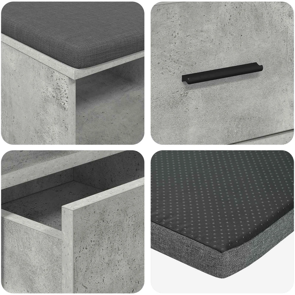 Koridoriaus suolas Betono Pilka 80 x 38 x 46 cm