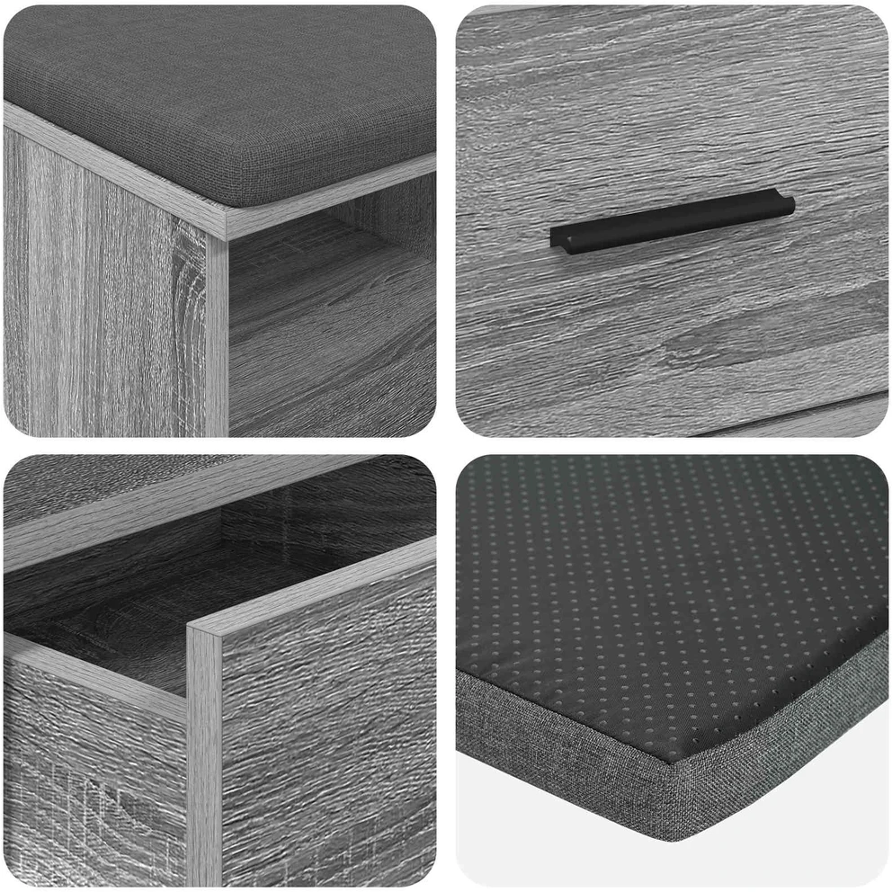 Koridoriaus suolas Pilka Sonoma 80 x 38 x 46 cm