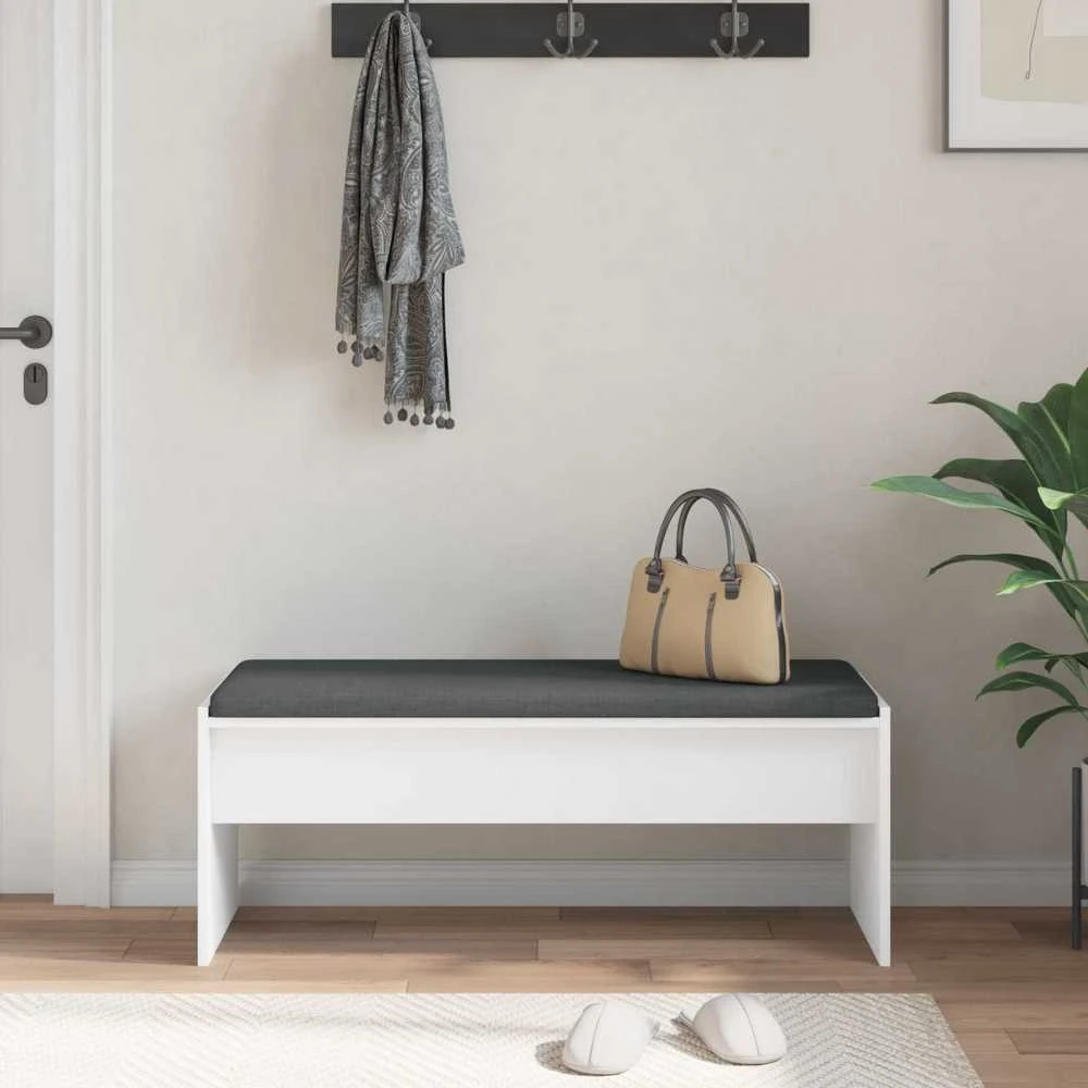 Koridoriaus suolas su pagalve Balta 103 x 38 x 40 cm