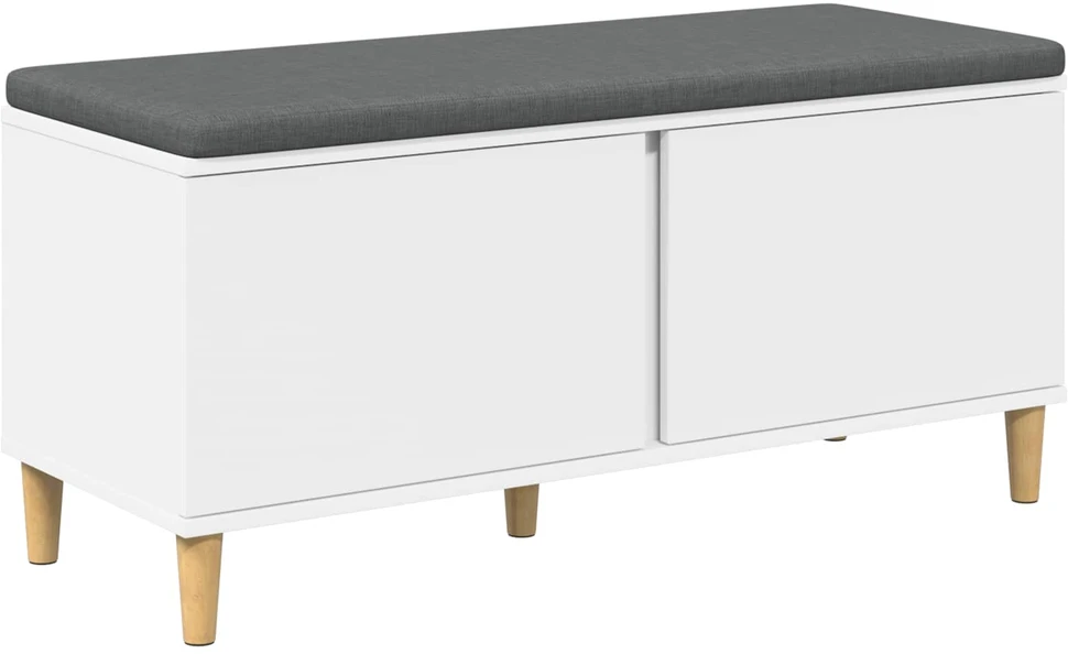 Koridoriaus suolas su pagalve Baltas 100 x 38 x 46 cm