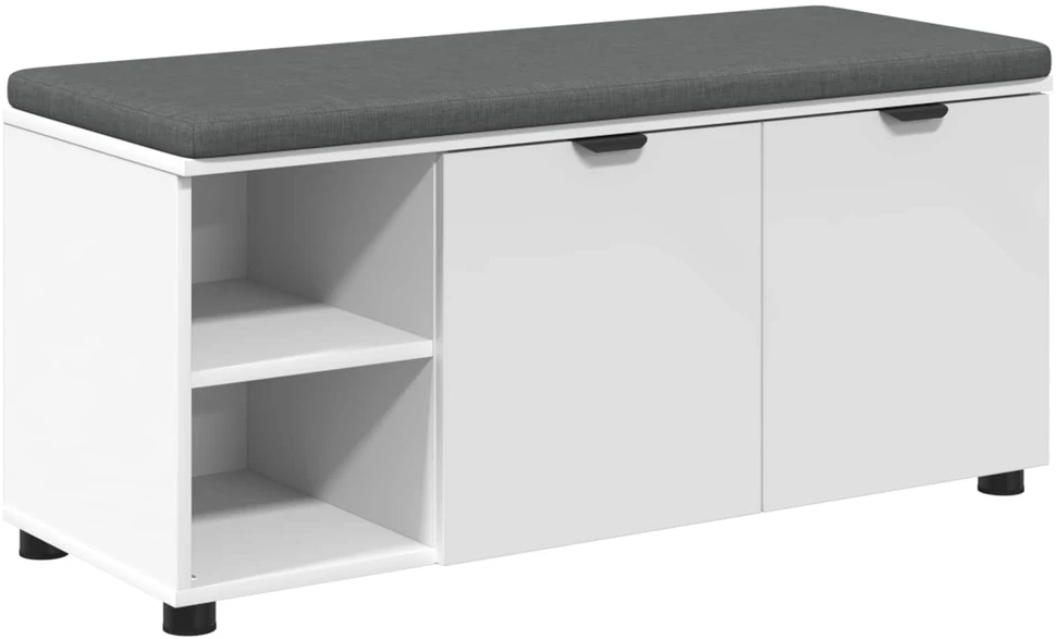 Koridoriaus suolas su pagalve Baltas 100 x 38 x 46 cm