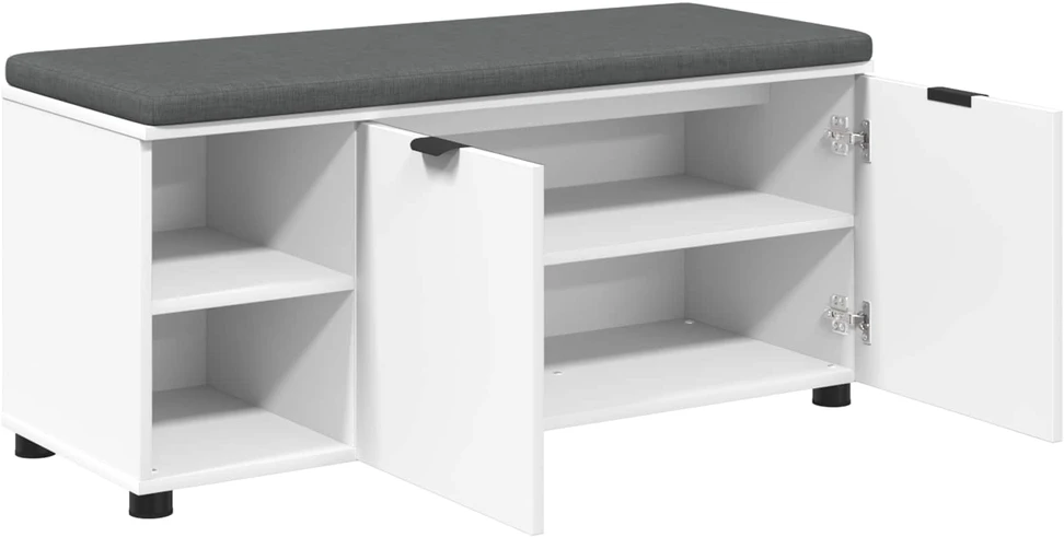 Koridoriaus suolas su pagalve Baltas 100 x 38 x 46 cm