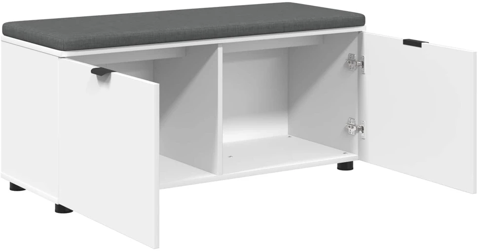 Koridoriaus suolas su pagalve Baltas 100 x 38 x 46 cm