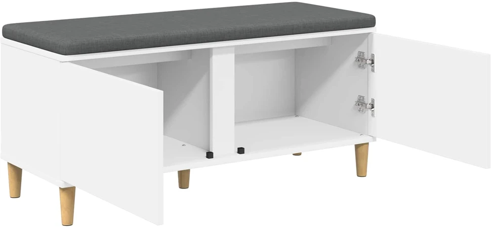 Koridoriaus suolas su pagalve Baltas 100 x 38 x 46 cm