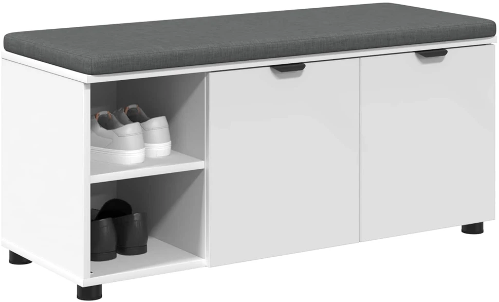 Koridoriaus suolas su pagalve Baltas 100 x 38 x 46 cm