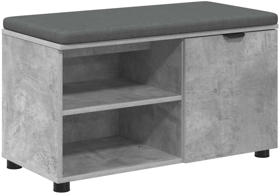 Koridoriaus suolas su pagalve Betono Pilka 80 x 38 x 46 cm