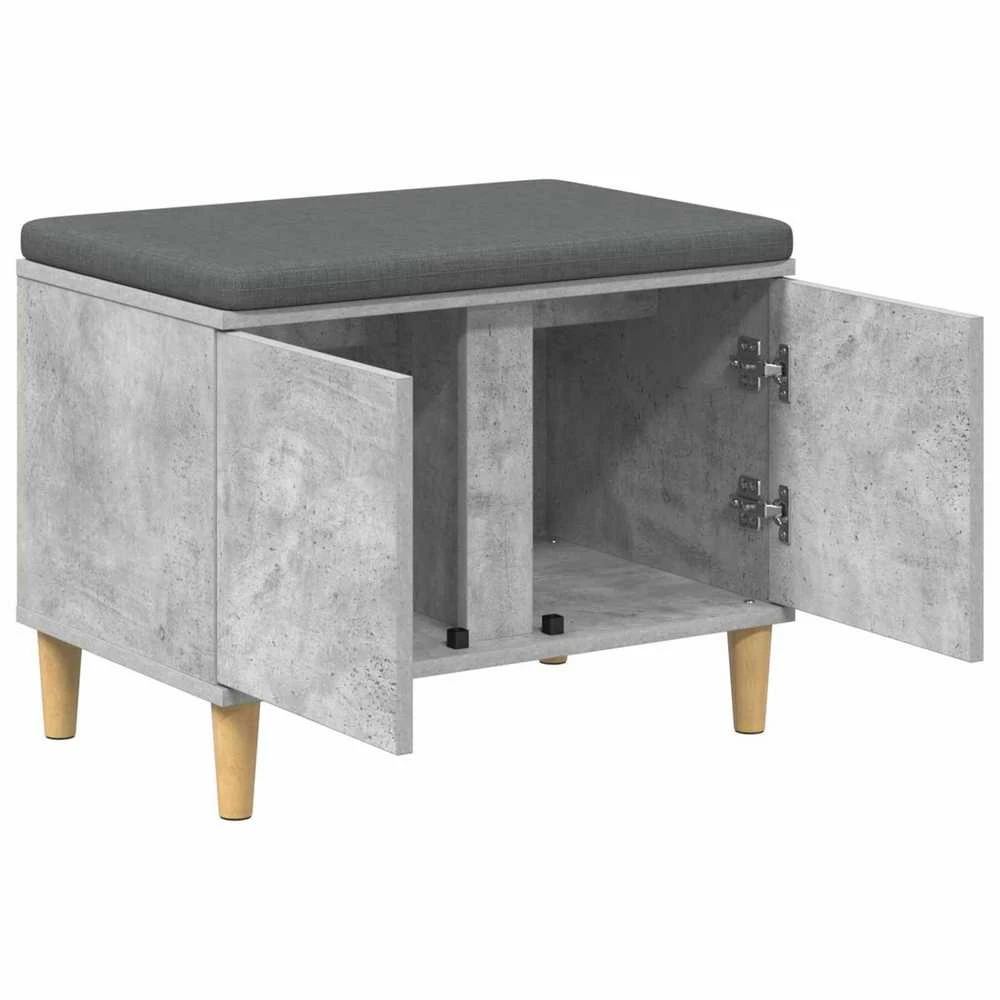 Koridoriaus suolas su pagalve Betono Pilka 60 x 38 x 46 cm