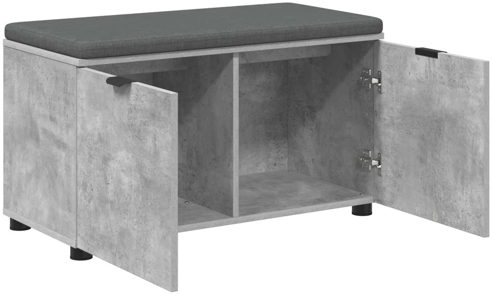 Koridoriaus suolas su pagalve Betono Pilka 80 x 38 x 46 cm