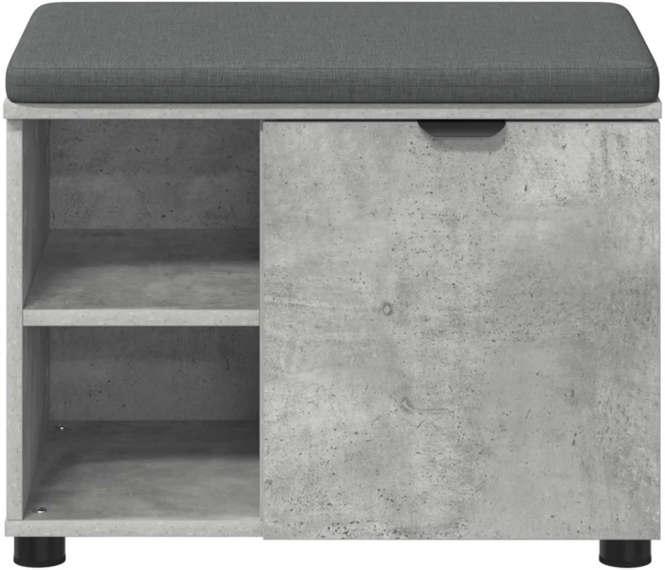 Koridoriaus suolas su pagalve Betono Pilka 60 x 38 x 46 cm
