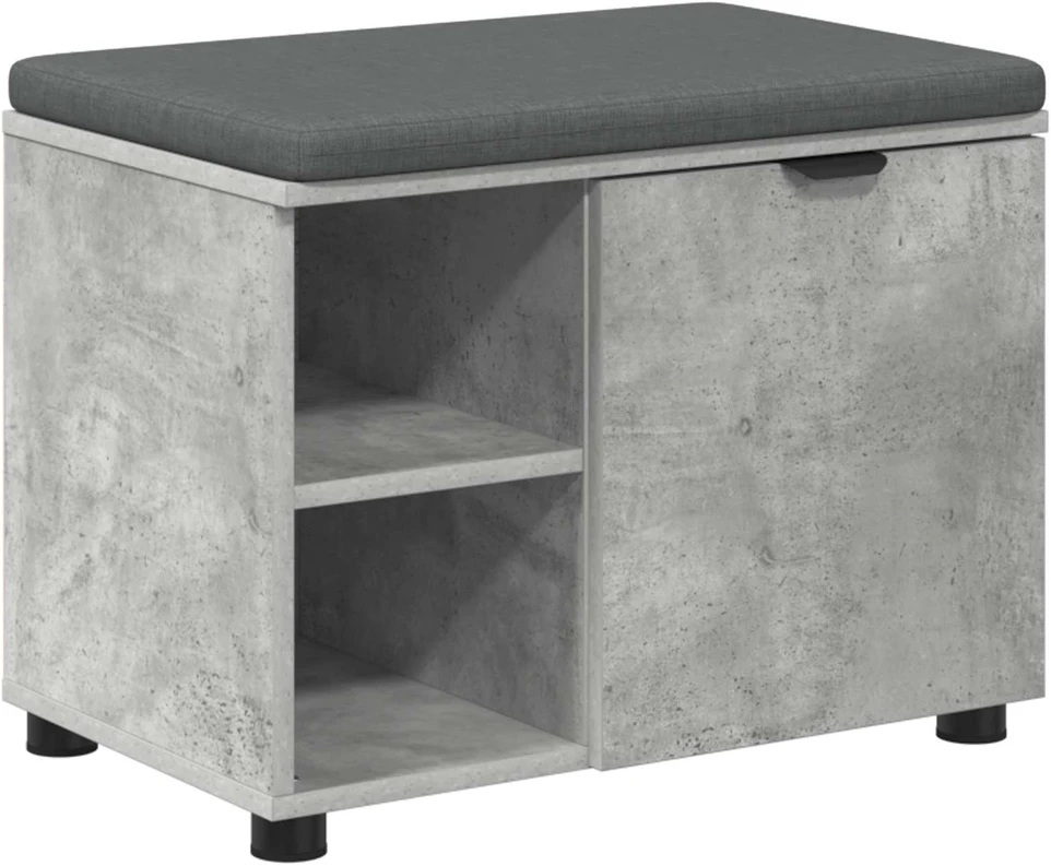 Koridoriaus suolas su pagalve Betono Pilka 60 x 38 x 46 cm