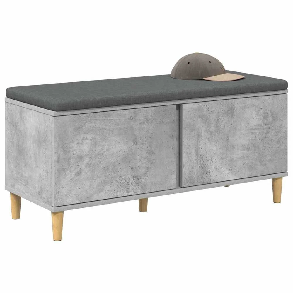 Koridoriaus suolas su pagalve Betono Pilka 100 x 38 x 46 cm