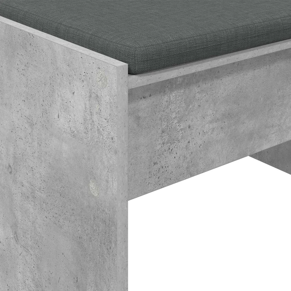 Koridoriaus suolas su pagalve Betono pilka 103 x 38 x 40 cm