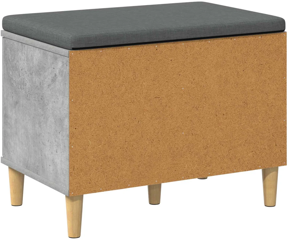 Koridoriaus suolas su pagalve Betono Pilka 60 x 38 x 46 cm