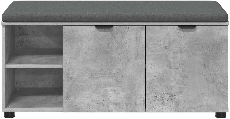 Koridoriaus suolas su pagalve Betono Pilka 100 x 38 x 46 cm