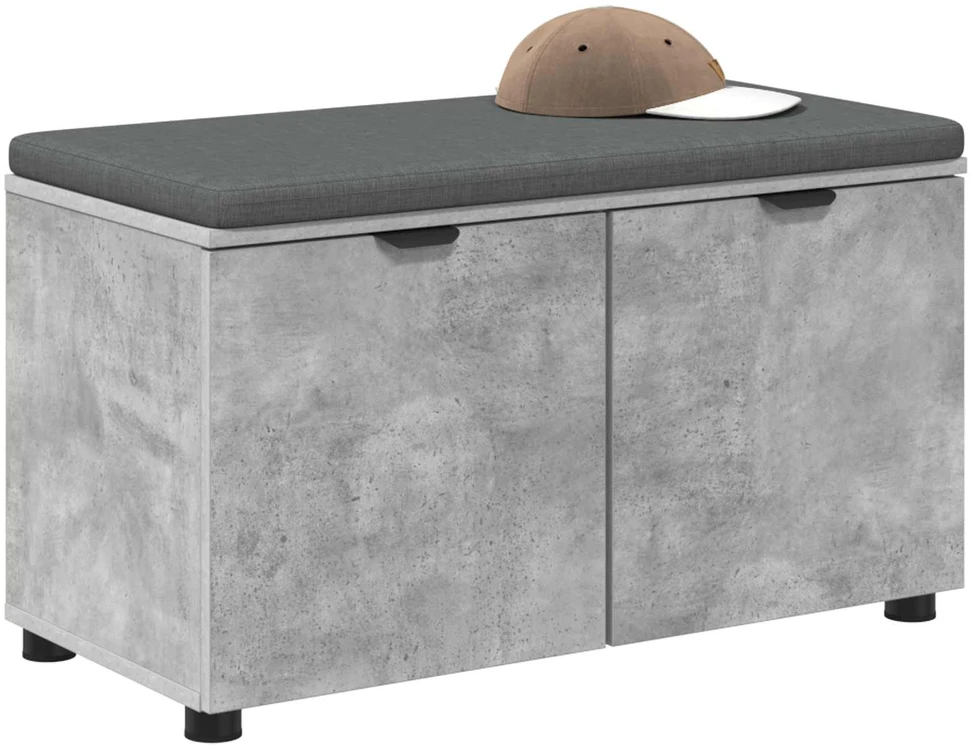 Koridoriaus suolas su pagalve Betono Pilka 80 x 38 x 46 cm