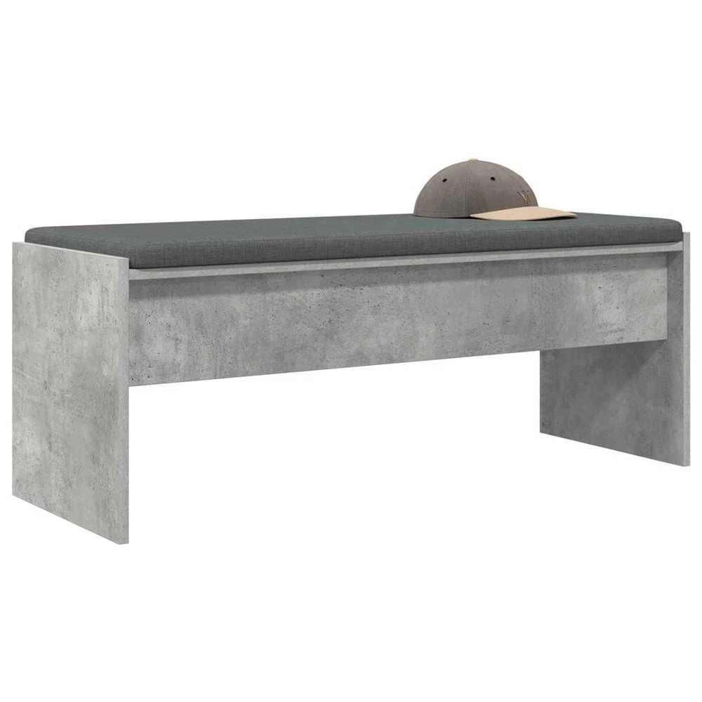 Koridoriaus suolas su pagalve Betono pilka 103 x 38 x 40 cm