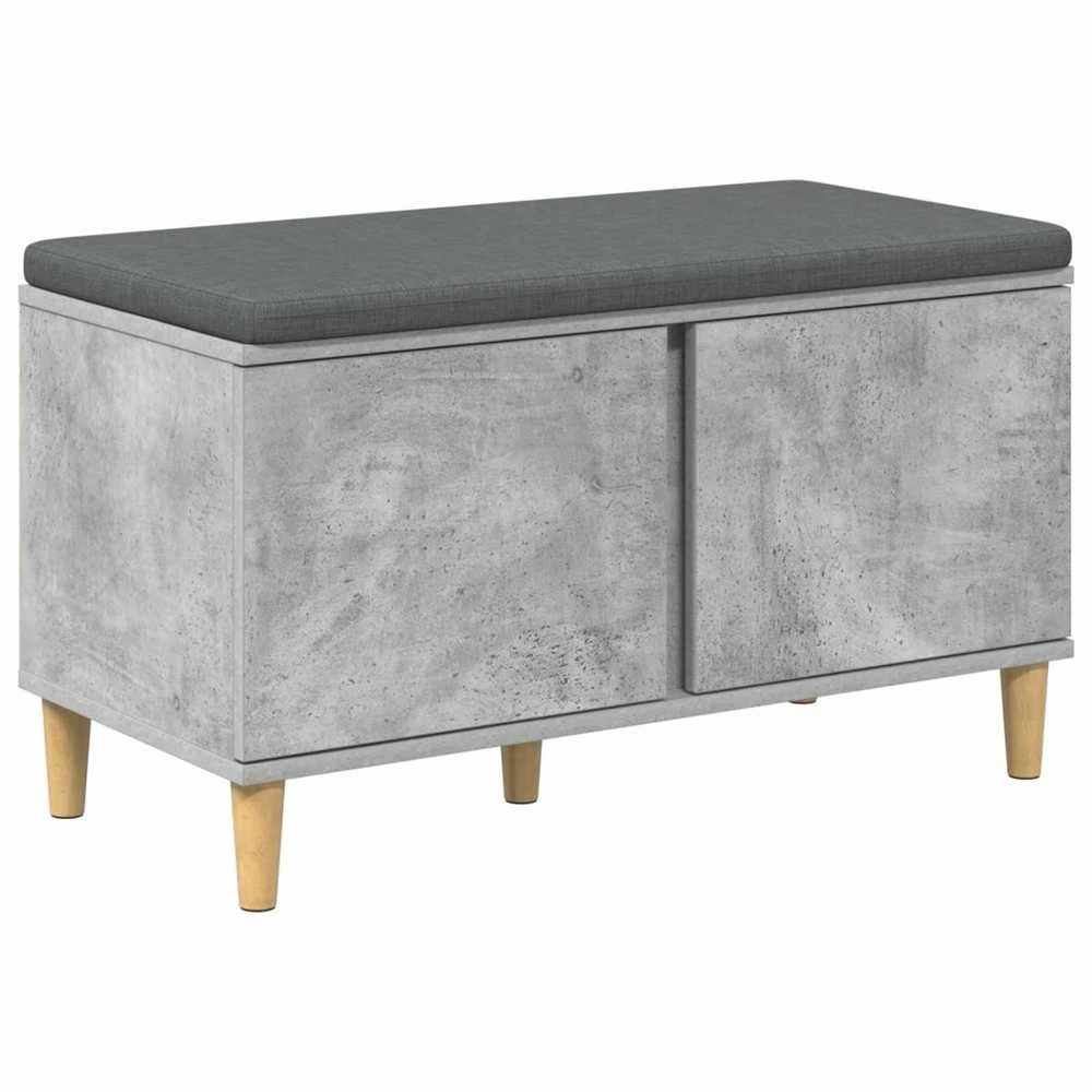 Koridoriaus suolas su pagalve Betono Pilka 80 x 38 x 46 cm