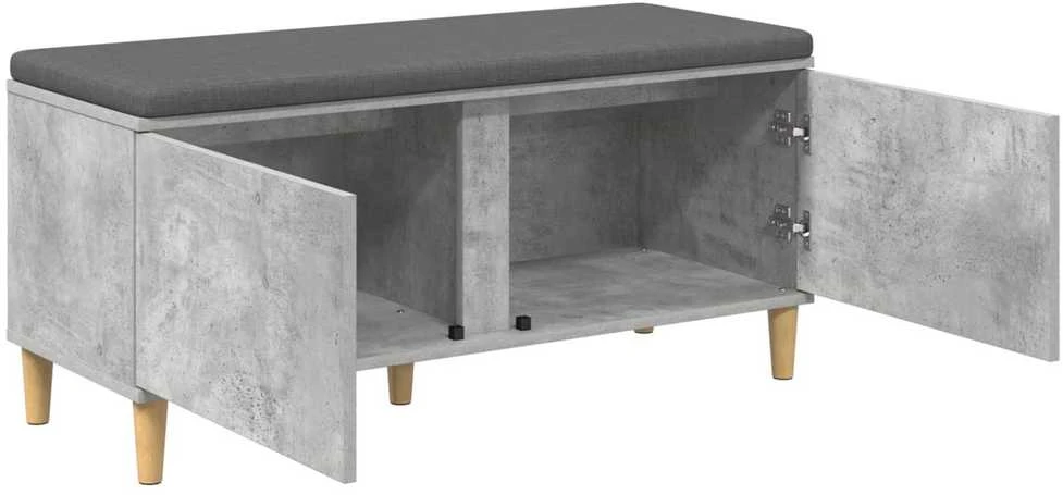 Koridoriaus suolas su pagalve Betono Pilka 100 x 38 x 46 cm