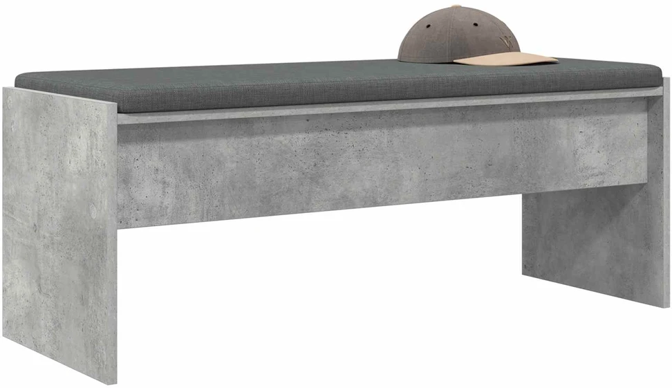 Koridoriaus suolas su pagalve Betono pilka 103 x 38 x 40 cm