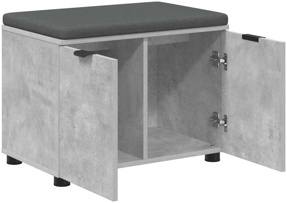 Koridoriaus suolas su pagalve Betono Pilka 60 x 38 x 46 cm
