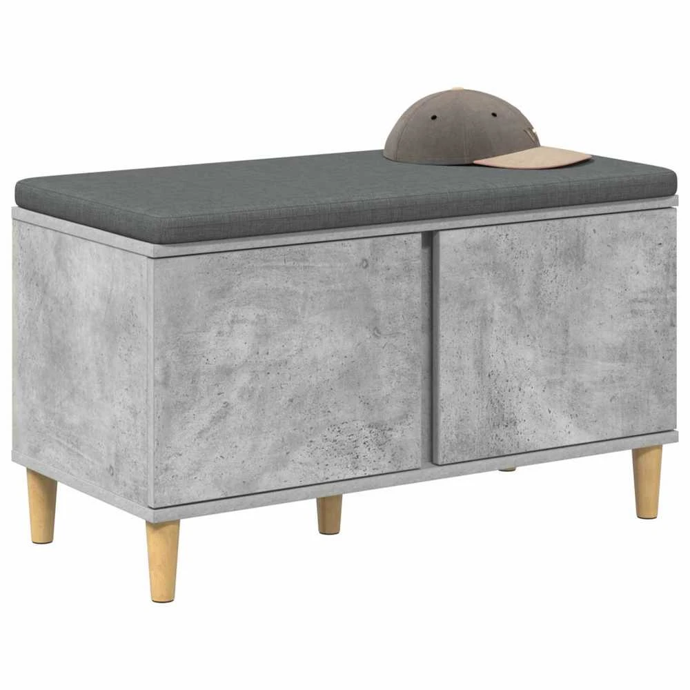 Koridoriaus suolas su pagalve Betono Pilka 80 x 38 x 46 cm